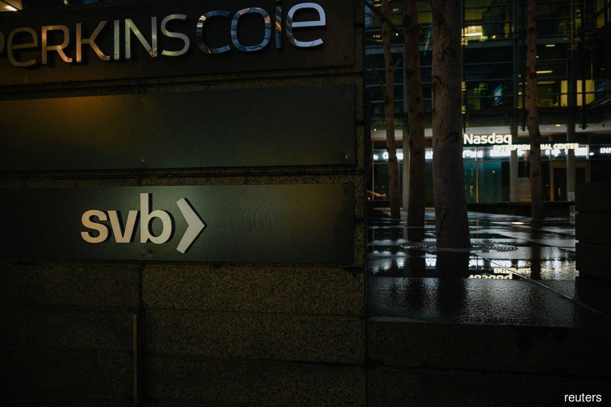 A view of a logo at the Silicon Valley Bank branch office in downtown San Francisco March 13, 2023. (Reuters pic)